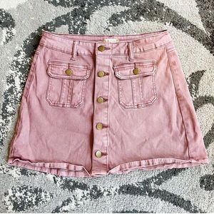 Pink/purpleish denim skirt